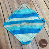 Hand Knit Dish Cloth - Spring Blue