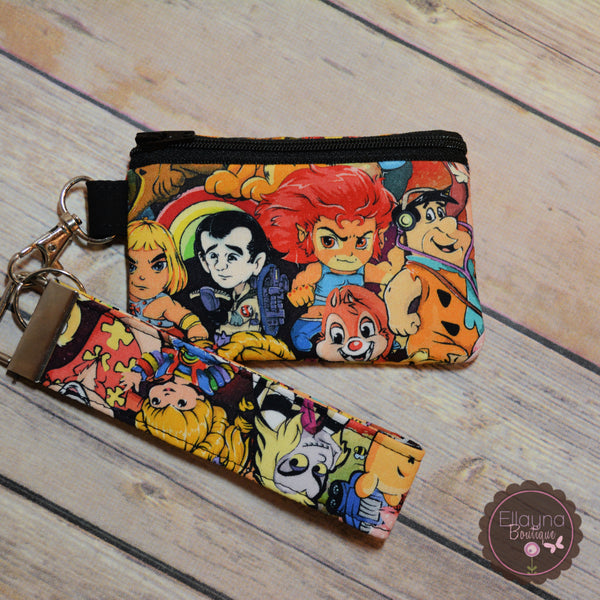 READY TO SHIP!! Key Fob & Coin Pouch Set - 90's Cartoons