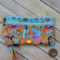 READY TO SHIP!! Double Zipper Pouch - Jasmine