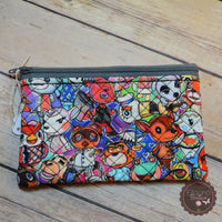 READY TO SHIP!! Sm. Quilted Zipper Pouch - Animal Crossing