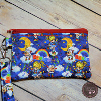 READY TO SHIP!! Sm. Quilted Zipper Pouch - Rainbow Brite
