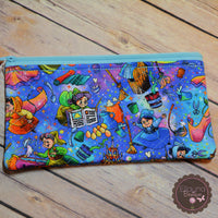 READY TO SHIP!! Med. Quilted Zipper Pouch - Fairy Godmother