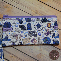 READY TO SHIP!! Med. Quilted Zipper Pouch - Wednesday