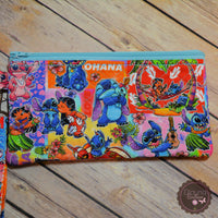 READY TO SHIP!! Med. Quilted Zipper Pouch - Stitch