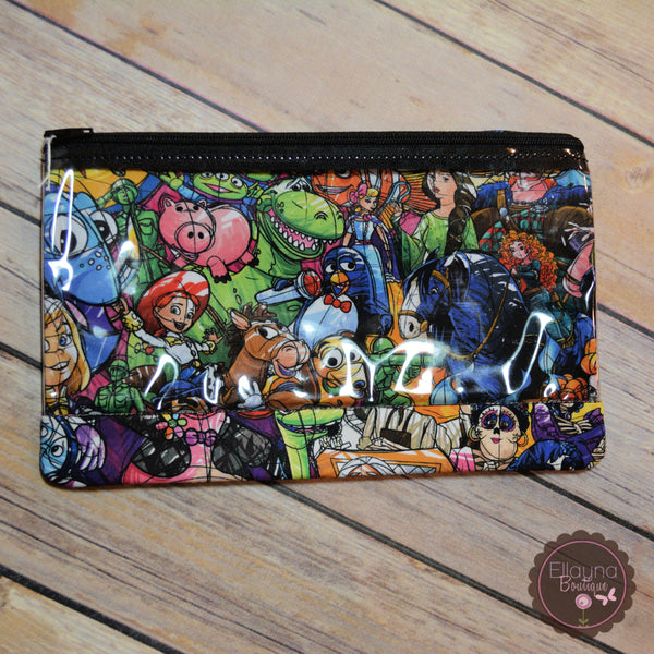 READY TO SHIP! Clear Front Zipper Pouch/Pencil Pouch - Pixar