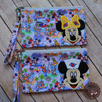 Applique Zipper Pouch - Mickey & Minnie Cruise