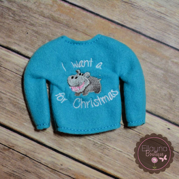 Elf Sweater - I Want a Hippopotamus for Christmas