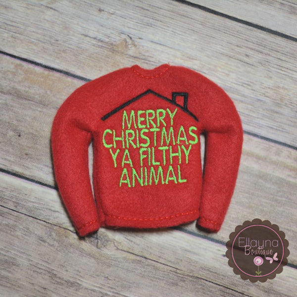 Elf Sweater - Merry Christmas Ya Filthy Animal