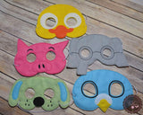 Felt Character Mask - Elephant, Piggie, Duckling, Pigeon, Bunny