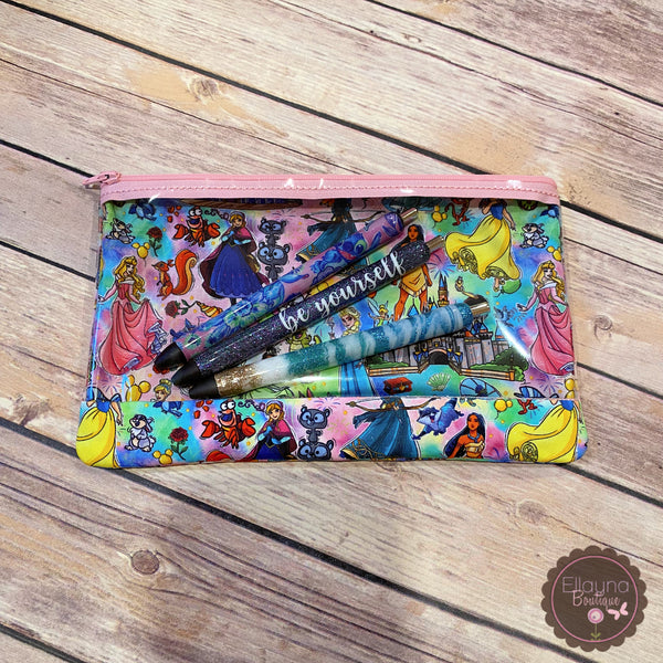 Custom Fabric Clear Front Zipper Pouch/Pencil Pouch – Ellayna Boutique
