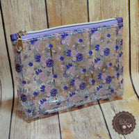 READY TO SHIP!! Midnight Kiss Pouch - Purple Flowers