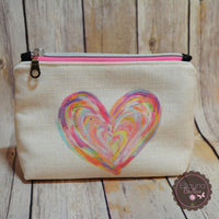READY TO SHIP!! Midnight Kiss Pouch - Watercolor Heart