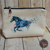 READY TO SHIP!! Midnight Kiss Pouch - Watercolor Horse