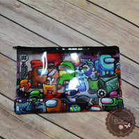 Custom Fabric Clear Front Zipper Pouch/Pencil Pouch