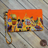 READY TO SHIP! - Drip Zipper Bag - Tricky Snacks Orange, Halloween