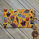 READY TO SHIP! - Drip Zipper Bag - Tricky Snacks Orange, Halloween