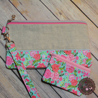 READY TO SHIP! Zipper Bag Set - Floral