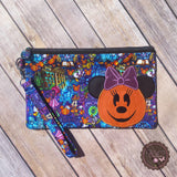 Applique Zipper Pouch - Mickey & Minnie Pumpkin