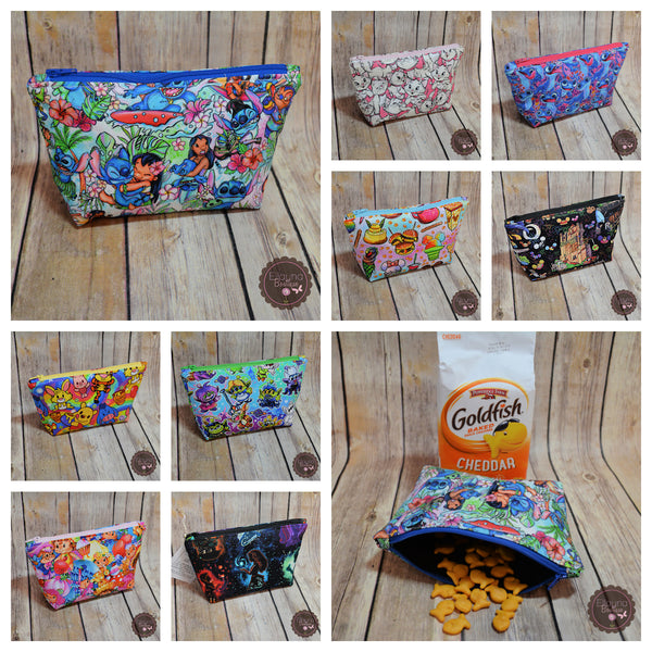 Custom Fabric - Reusable Snack Pouch, Snack Bag, Food Safe